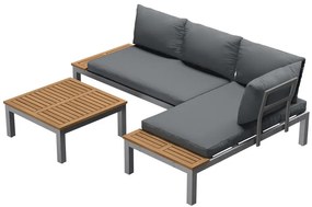 Livarno home Rohová sedacia súprava, hnedá/sivá  (850000244)