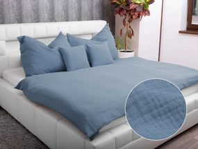 Biante Mušelínové posteľné obliečky Nature MSN-025 Modré Predĺžené 140x220 a 70x90 cm