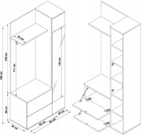 PM Vešiaková stena Hela - biela