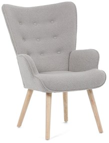 Kreslo s ušami Bouclé GREY2, sivá
