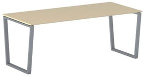 Kancelársky stôl PRIMO IMPRESS, sivostrieborná podnož, 2000 x 900 mm, breza