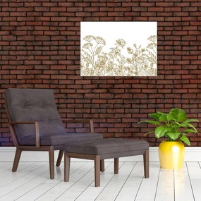 Sklenený obraz - Lúčne kvety (70x50 cm)