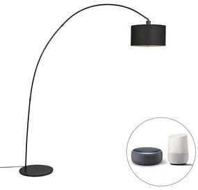 Inteligentná moderná oblúková lampa čierna vrátane A60 Wifi - Vinossa