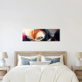 Obraz - Vo víre povodne, akvarel (s hodinami) (90x30 cm)