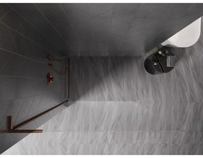 Mexen, Mexen Kioto-X L sprchová stena 100 x 200 cm, priehľadná 10 mm, ružové zlato - 800-100-107-60-00-X
