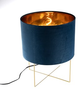Moderná stolná lampa modrá so zlatom - Rosalina