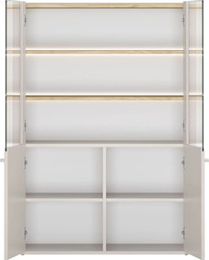 Vitrína Elivo 100 cm dvojdverová - kašmír / olejovaný dub