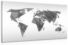 Obraz geometrická mapa sveta v čiernobielom prevedení - 60x40