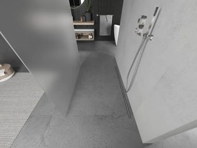 Mexen Kioto, priechodná sprchová zástena 100 x 200 cm, 8mm sklo námraza, 2x chrómová stabilizačná rozpera, 800-100-002-01-30