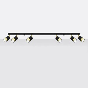 Sollux SL.1073 - Bodové svietidlo NERO 6xGU10/40W/230V čierna/zlatá