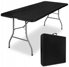 SUPPLIES HOME 180 cm rozkladací cateringový plastový stôl - čierna farba