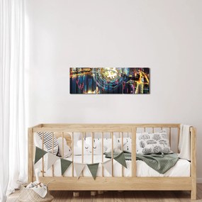 Obraz - Mesto investícií (s hodinami) (90x30 cm)