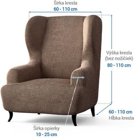 Bielastické poťahy COSTINA oriešková kreslo ušiak (š. 60 - 110 cm)