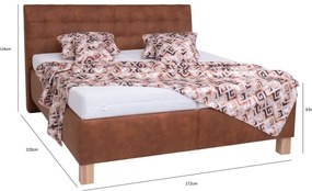 Čalúnená posteľ s úložným priestorom bez matraca VIOLET 160x200 cm koniakovo hnedá