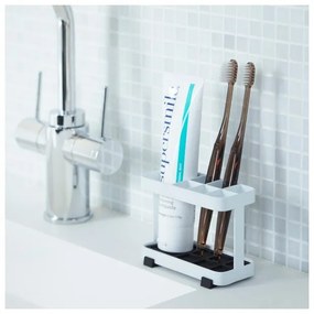 Biely stojan na zubné kefky a pastu YAMAZAKI Tower