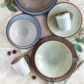 Mäser Súprava plytkých a hlbokých tanierov 8 ks SMOKY'S – modrá