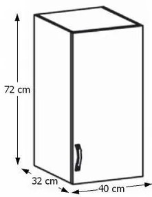 Horná kuchynská skrinka Royal G40 P - biela / sosna nordická