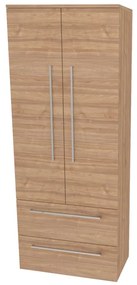 Mereo, Mereo Bino, kúpeľňová skrinka vysoká 163 cm, dvojitá, Multidecor, Light Select Walnut, MER-CN699LSW1