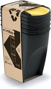 PROSPERPLAST Sada odpadkových košov SORTIBOX, 3x35 l