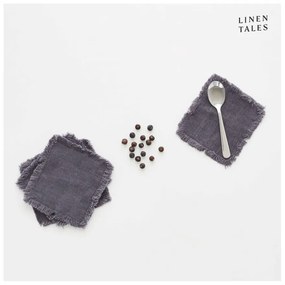 Tmavosivé látkové obrúsky v súprave 4 ks - Linen Tales