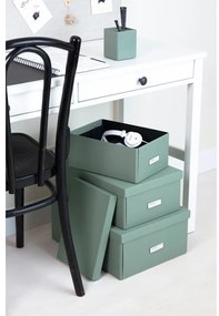 Kartónový úložný box zelenomodrý s vekom 34,5x45x18,5 cm Katrin Canvas Paper Laminate – Bigso