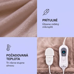 Klarstein Dr. Watson XXL, vyhrievacia deka, 3 stupne ohrevu, prateľná, 200 x 180 cm, mikroplyš