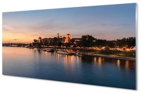 Sklenený obraz Krakow Sunset rieky lock 100x50 cm