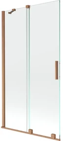 Mexen Velar, 2-krídlová posuvná vaňová zástena 100 x 150 cm, 8mm číre sklo, medená matná, 896-100-000-01-65