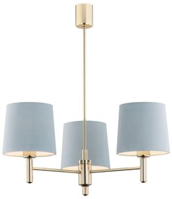 Argon 1484 - Luster na tyči PONTE 3xE27/15W/230V modrá/mosadz