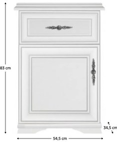 Skriňa KENTAK 1D1SL/P, alpská biela