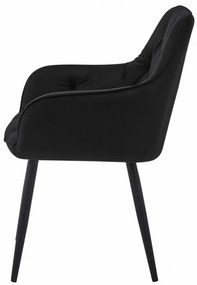 Jedálenská stolička JORK zamatová, čierna (čierne nohy)