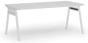 Kancelársky stôl PRIMO SIGMA, 180x90 cm, biela podnož, biela