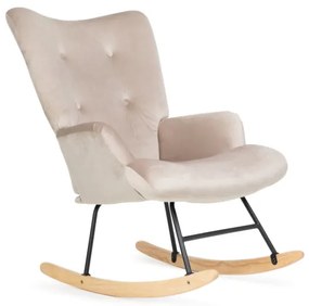 Hojdacie kreslo B2 MOSS PLUS 2v1 zamatovo béžové 890043