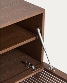 Tmavohnedý TV stolík v dekore orecha 180x49,5x42,5 cm Beyla – Kave Home