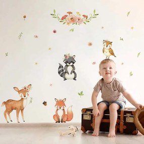 Veselá Stena Samolepka na stenu na stenu Lesné zvieratká