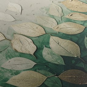 Obraz - Zlato-zelené listy (150x105 cm)