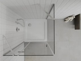 Mexen Roma, sprchovací kút 100 (dvere) x 100 (stena) cm, 6mm číre sklo, chrómový profil + slim sprchová vanička 5cm, 854-100-100-01-00-4010