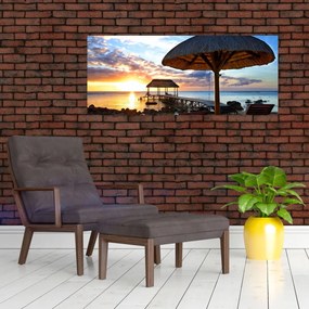 Obraz - Západ slnka na Mauríciu (120x50 cm)