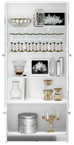 VITRÍNA CRISTINE BIELY LESK + ZRKADLO 87 cm