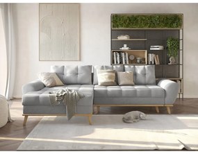 Svetlosivá rozkladacia rohová pohovka (ľavý roh) Balitco – Ropez