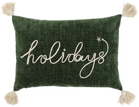 Zelená zamatová obliečka na vankúš Holidays Aix - 50*35 cm