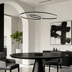 Škandinávske závesné svietidlo čierne 110 cm vrátane LED 3-stupňové stmievateľné - Circuit