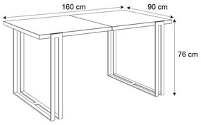 Jedálensky rozkladací stôl KALEN šedý betón Rozmer stola: 160/260x90cm