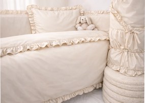 INTERMEDIC SK Posteľná obliečka do postieľky Béžová s volánikom 90x130 / 45x65 cm – 100% bavlna, jemný dizajn pre bábätko