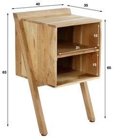Nočný stolík 20-87 Angle Drevo Acacia  - Komfort-nábytok