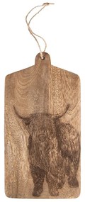 Drevená doštička s dekorom býka a povrázkom - 30*15*1 cm