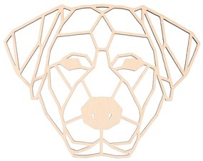 ČistéDrevo Drevený geometrický obraz - Labradorský retriever 65 cm Farba: Přírodní