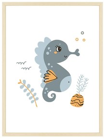 Underwater World - morský koník - obraz do detskej izby Bez rámu  | Dolope