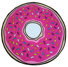 Ružová bavlnená plážová osuška ø 150 cm Donut – JAHU collections