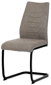 Jedálenská stolička DCL-438 BR2, béžová látka, čierne kovové nohy